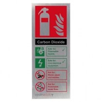 Stainless Steel CO2 Fire Extinguisher ID Sign