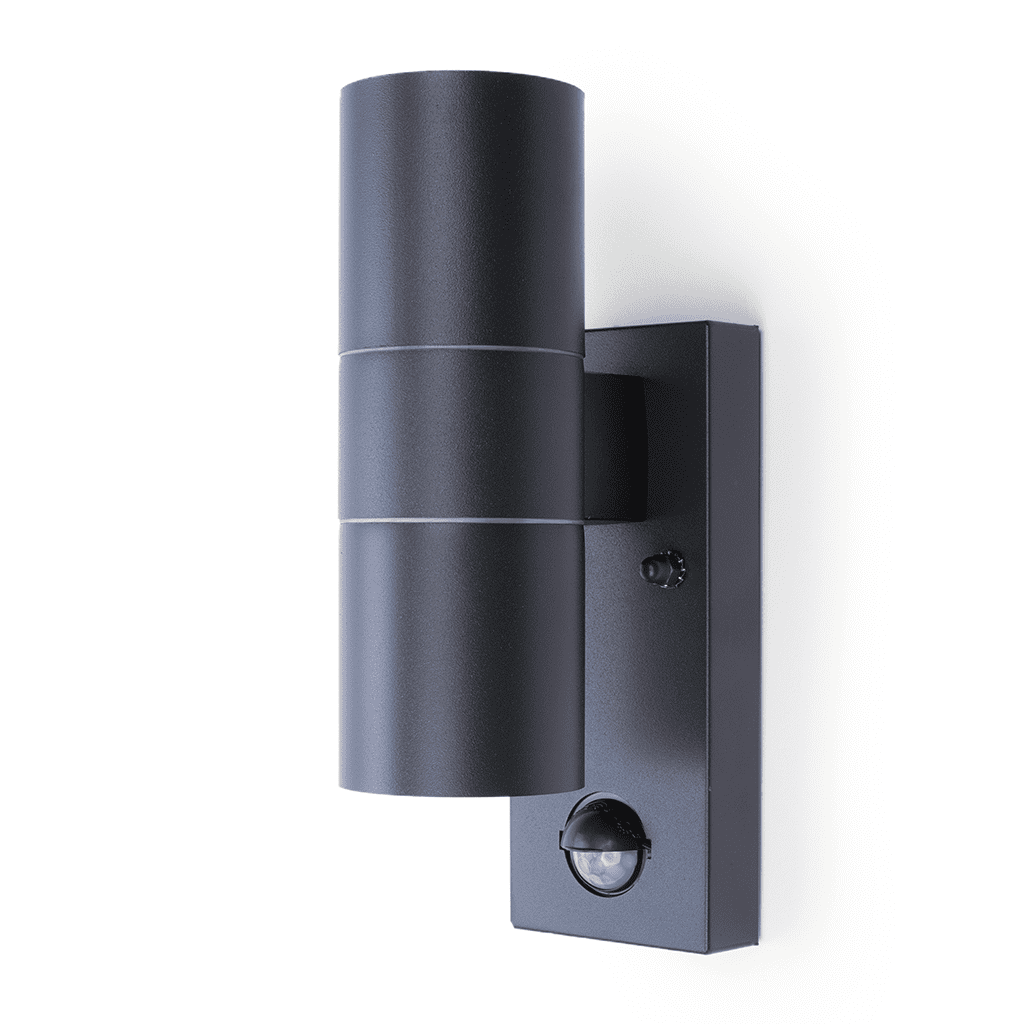 Hispec Coral Up/Down Outdoor LED Wall Light with PIR Sensor - Anthracite Grey