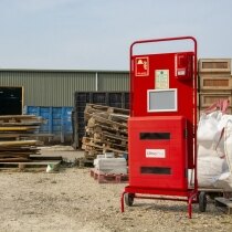 Waterproof extinguisher cabinet IP59k, holds two fire extinguishers