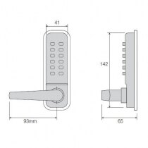 Dimensions of the Easycode Outside Access Code Lock