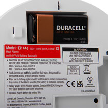 Supplied with a 9V Duracell back-up battery, powers the alarm in the event of a mains power failure