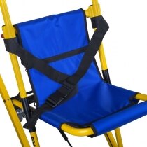 Padded material covers the chair's leg and back bars for user comfort