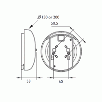 Dimensions of the internal fire alarm bell