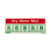 Dry water mist fire extinguisher sign