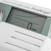 The LCD display shows CO levels as low as 10ppm