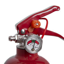Both extinguishers feature a gauge so pressure can be checked at a glance