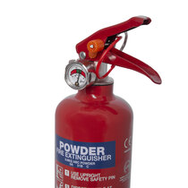 Both extinguishers feature a corrosion resistant finish with squeeze grip operation