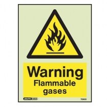 "Warning, flammable gases" sign
