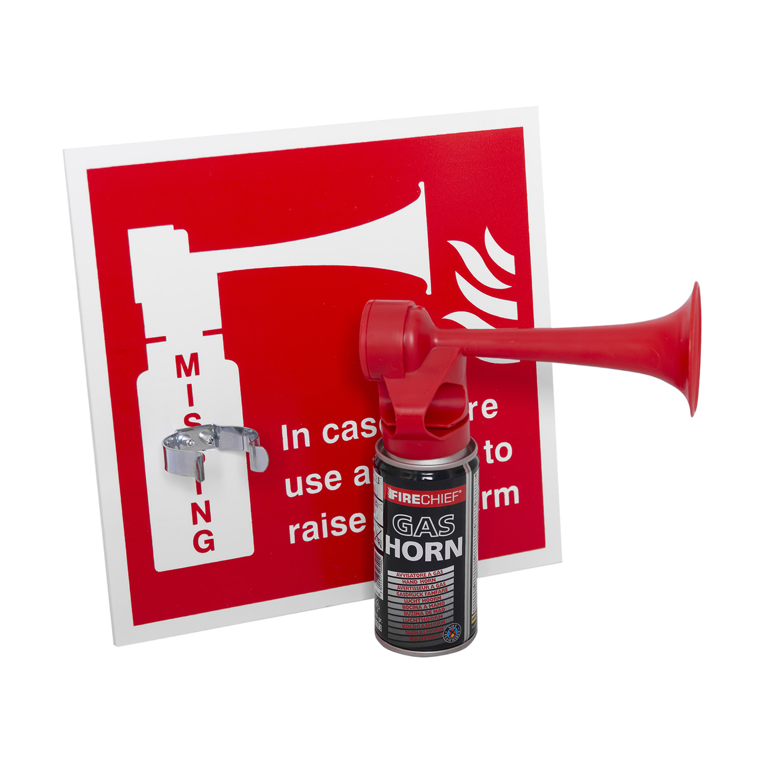 Emergency Air Horn with Sign and Bracket