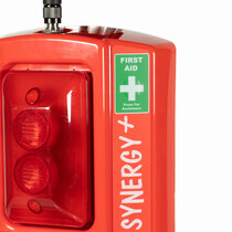 Dedicated first aid button notifies the touchscreen Base Station to non-evacuation emergencies