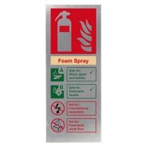 Stainless Steel Foam Fire Extinguisher ID Sign