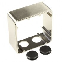 Surface mounting kit for decroative door holder shown in stainless steel