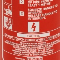 The Gloria 5kg CO2 fire extinguisher is Kitemarked and MED approved