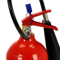 The 5kg CO2 extinguisher is supplied complete with wall bracket