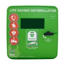 Polycarbonate Outdoor Defibrillator Cabinet with Heating System and Light - Green