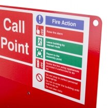 Incorporates fire action notice and call point sign