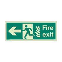 NHS Fire Exit Sign - Rigid Plastic - Left - Size J (200 x 450mm)