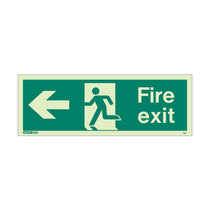 Fire Exit Sign - Rigid Plastic - Left - Size J