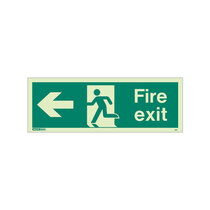 Fire Exit Sign - Rigid Plastic - Left - Size K