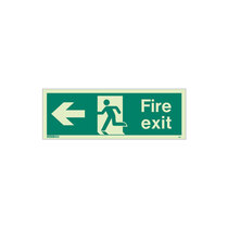 Fire Exit Sign - Rigid Plastic - Left - Size T