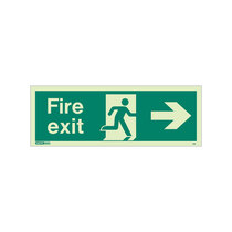 Fire Exit Sign - Rigid Plastic - Right - Size K