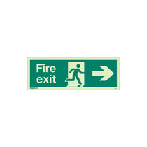 Fire Exit Sign - Rigid Plastic - Right - Size T