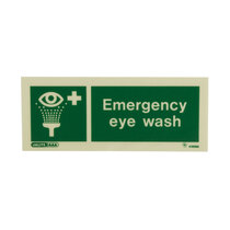 Emergency Eye Wash - Portrait sign with text - 80 x 200mm