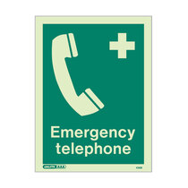 Emergency Telephone - Portrait sign with text - 150 x 200mm