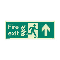 NHS Fire Exit Sign - Rigid Plastic - Up - Size J (200 x 450mm)