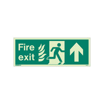 NHS Fire Exit Sign - Rigid Plastic - Up - Size K (150 x 400mm)