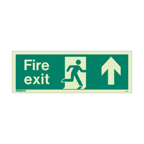 Fire Exit Sign - Rigid Plastic - Up - Size J