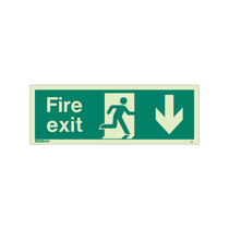 Fire Exit Sign - Rigid Plastic - Down - Size K