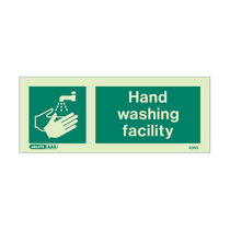 Hand Wash Facility - landscape sign with text - 80 x 200mm