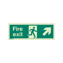 Fire Exit Sign - Rigid Plastic - Up/Right - Size K