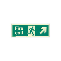 Fire Exit Sign - Rigid Plastic - Up/Right - Size T