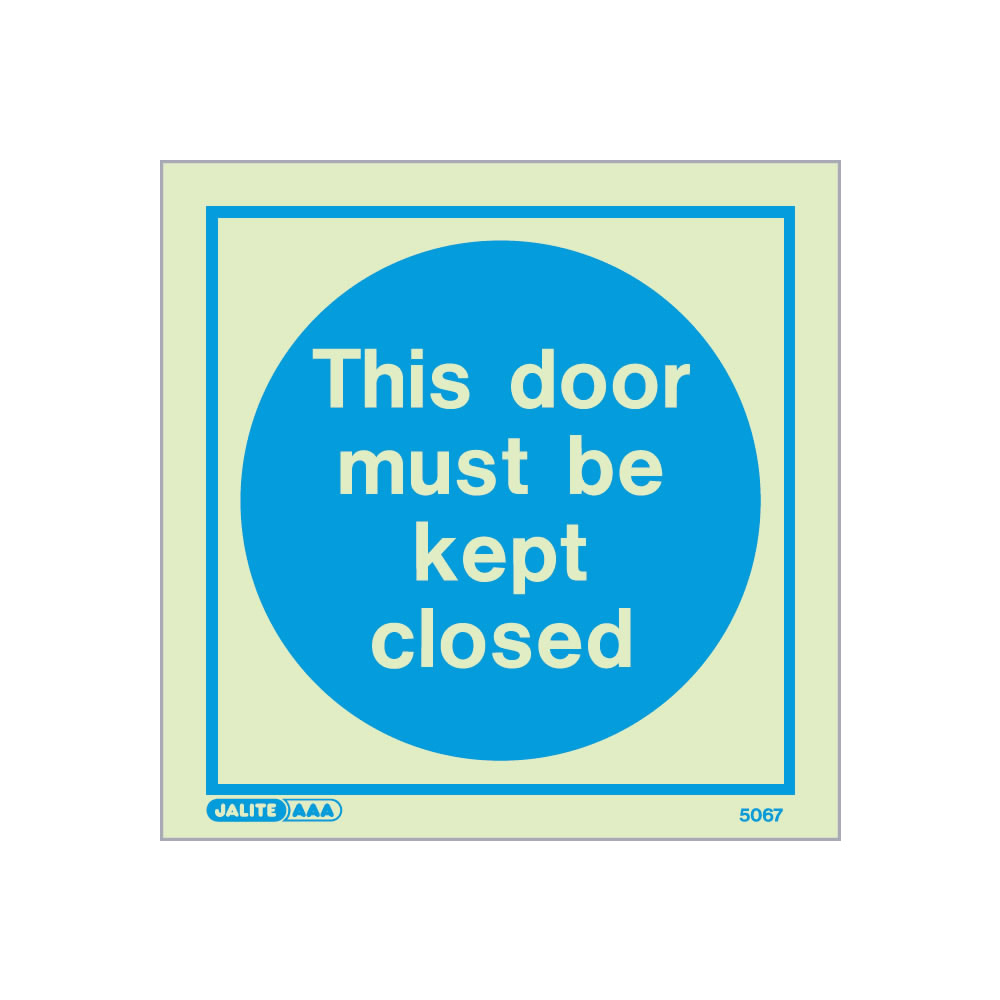 Self-Adhesive Photoluminescent Keep Clear Door Signs - Vinyl 200x200mm
