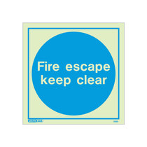 Fire Escape Keep Clear door sign - 200 x 200mm