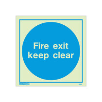 Fire Exit Keep Clear door sign - 200 x 200mm