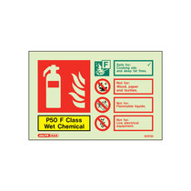 Extinguisher Sign - P50 F Class Wet Chemical - 105mm x 150mm