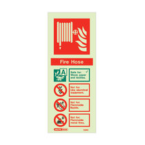 Photo-Luminescent Fire Hose - Portrait sign - 200 x 80mm