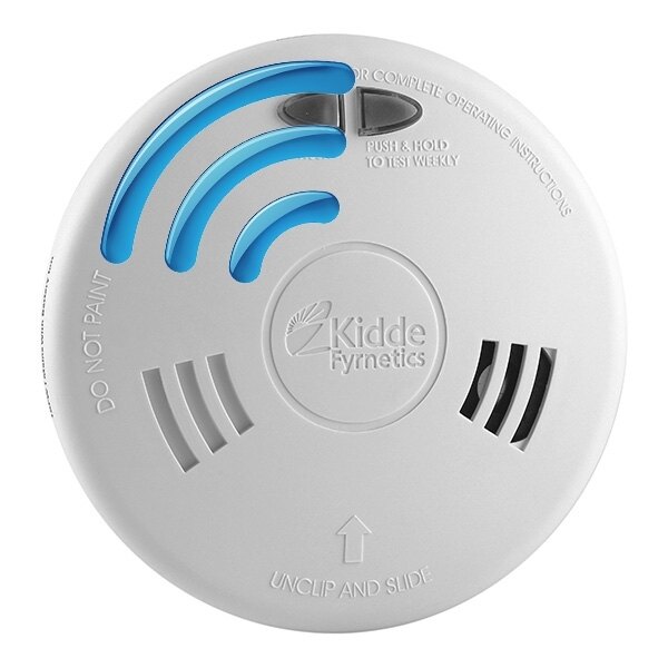 Kidde 1SFW Slick Ionisation smoke alarm for bedroom use wireless connectivity