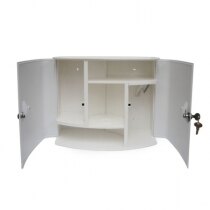 Cabinet features five compartments for storage