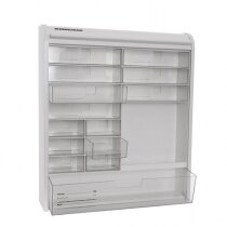 Multiple trays/drawers enable first aid equipment to be kept tidy and organised