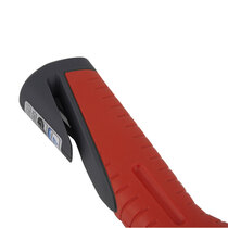 Non-slip handle with integrated seat belt cutter