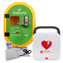 Physio-Control Lifepak CR2 USB Fully Automatic Defibrillator with DefibSafe2 Cabinet
