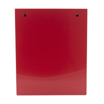 Red powder coat finish and designed to be installed on a wall