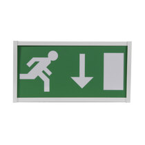 LED Maintained Fire Exit Sign - Down Arrow - Self Test