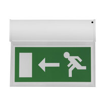 Double Sided Hanging LED Fire Exit Sign - Self Test - Left Right Arrow