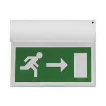 Single Sided Hanging LED Fire Exit Sign - Self Test - Right Arrow