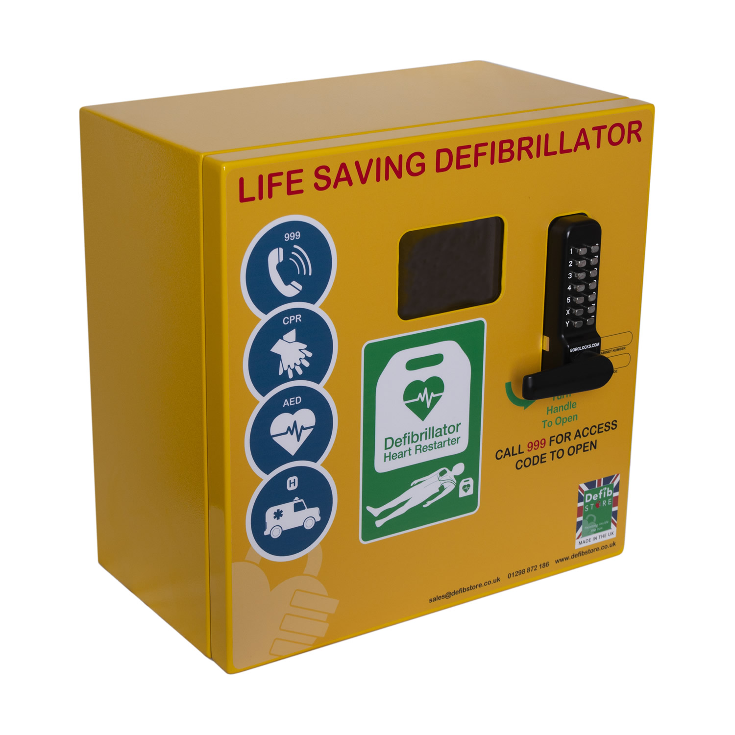 Outdoor Stainless Steel Defibrillator with Code Lock, Heater